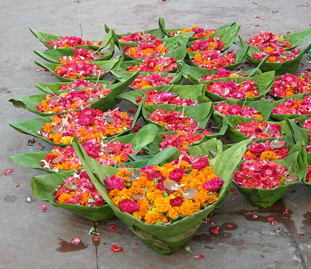 istock Flowers on sale at a Hindu Temple. 481460662
