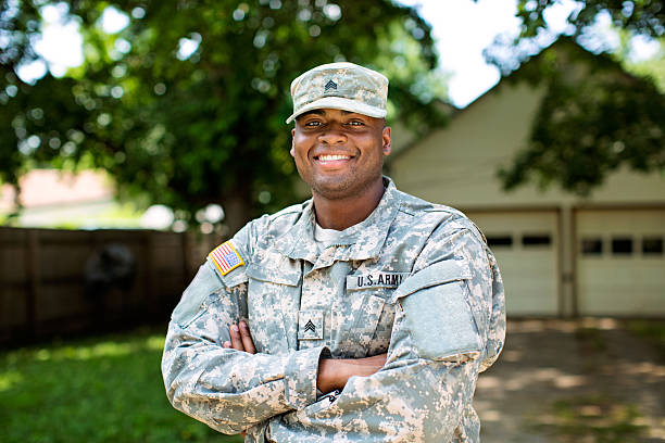 African American Sergeant U.S. Army Stock image of a real member of the U.S. armed forces. camouflage clothing photos stock pictures, royalty-free photos & images