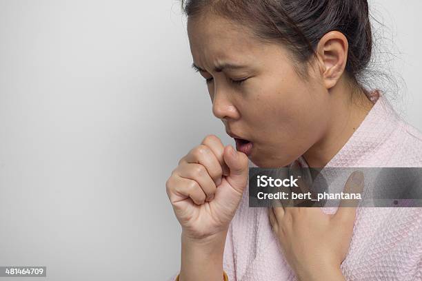 Portrait Of A Woman Coughing Stock Photo - Download Image Now - Tuberculosis Bacterium, Adult, Asthmatic