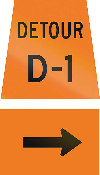 Detour D-1 Right Turn Ahead in Canada