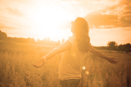 Young woman enjoying the nature