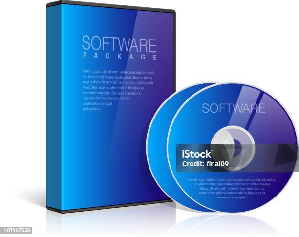 Computer Software Cd Cases Realistic Blue Case For Dvd Or Cd Disk Stock Illustration - Download ...