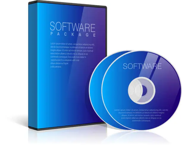 Vector illustration of Realistic Blue Case for DVD Or CD Disk