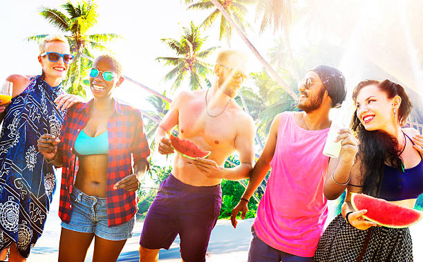 istock Friends Summer Beach Party Relaxing Concept 481471944