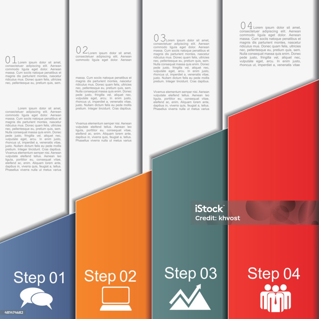 Infographic report template with text and icons Infographic report template with text and icons. Vector illustration Four Objects stock vector