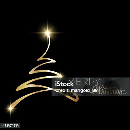 istock Merry Christmas tree greeting card. Paper design 481474714