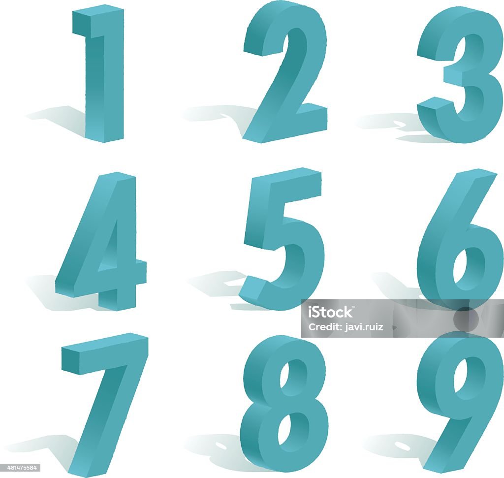 Simple 3d Number Numbers In 3d Stock Illustration - Download Image Now - 2015, Abstract ...