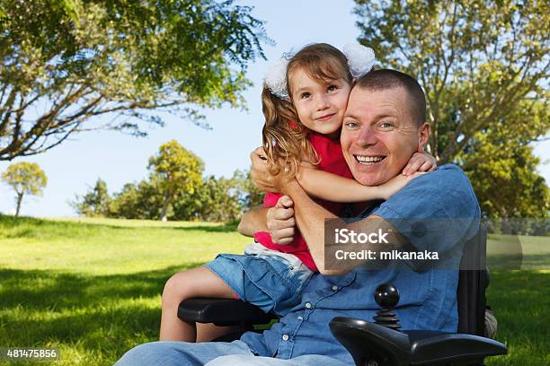 Disabled Dad Play With Daughter Stock Photo - Download Image Now - Wheelchair, Disability, Father