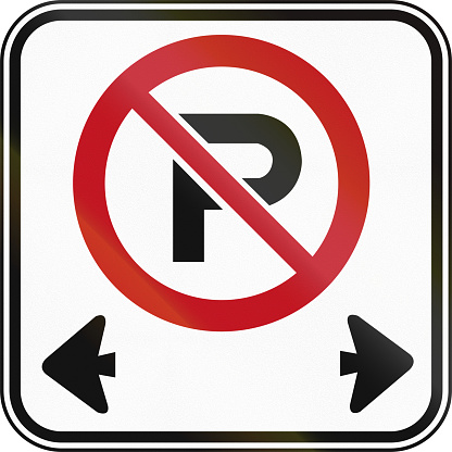Canadian road sign - No Parking. This sign is used in Ontario.
