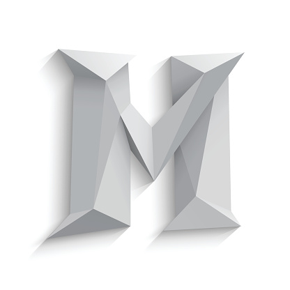 3d Rounded M Vector Illustration Of 3d Letter M On White Background Stock ...