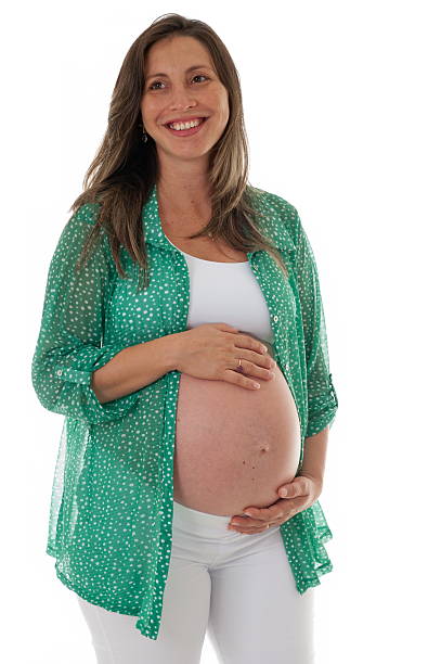 Nine Months Pregnancy Studio Shot of nine months pregnancy . 8 months pregnant stock pictures, royalty-free photos & images