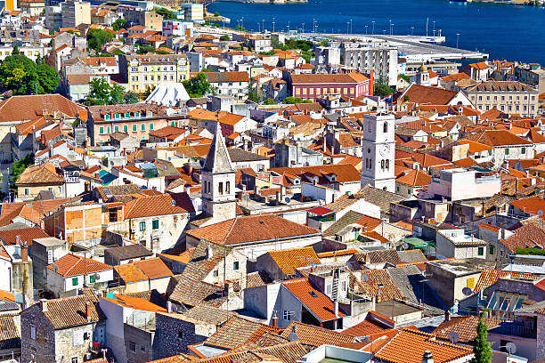 istock Sibenik old town aerial view 481485580