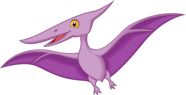 happy pterodaktylus comic - dinosaur toy dino monster stock-grafiken, -clipart, -cartoons und -symbole