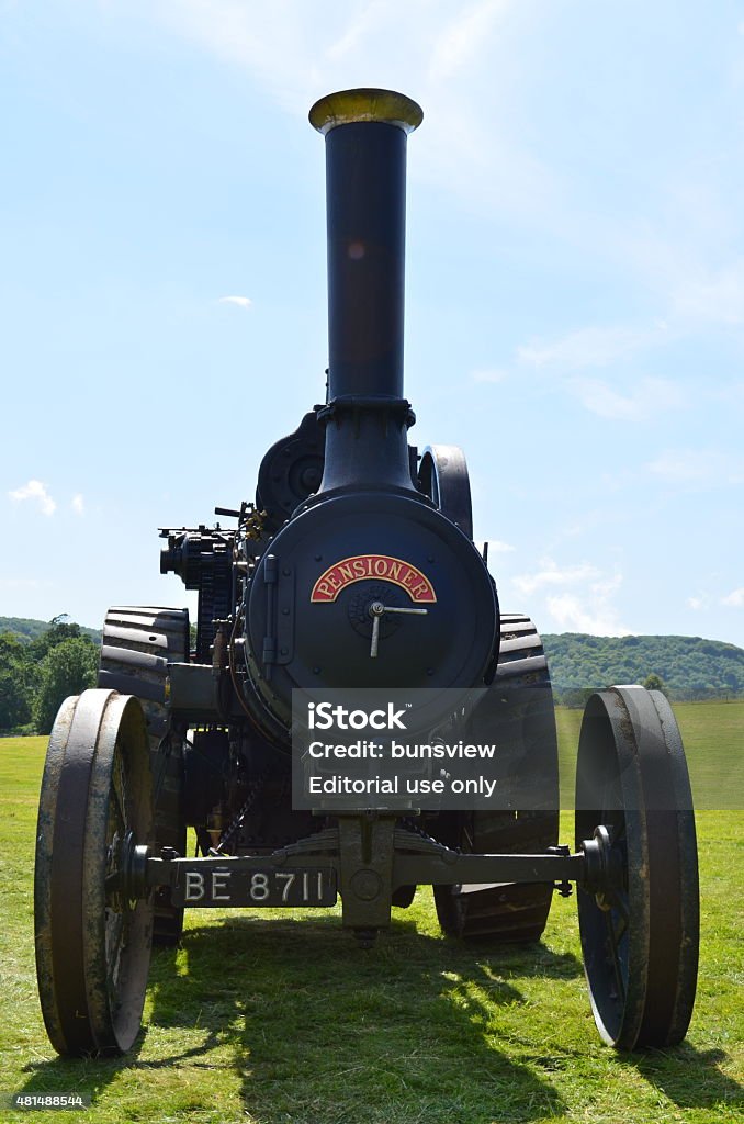 Steam traction engine at Wiston Steam Rally. Wiston, United Kingdom - July 11, 2015: Victorian steam traction engine at the annual Wiston Steam Rally at Wiston in West Sussex, England. 2015 Stock Photo