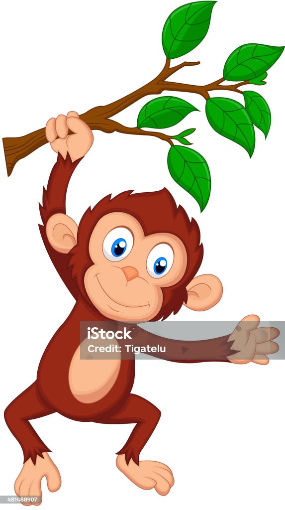 Cute monkey cartoon hanging Vector illustration of Cute monkey cartoon hanging  Activity stock vector