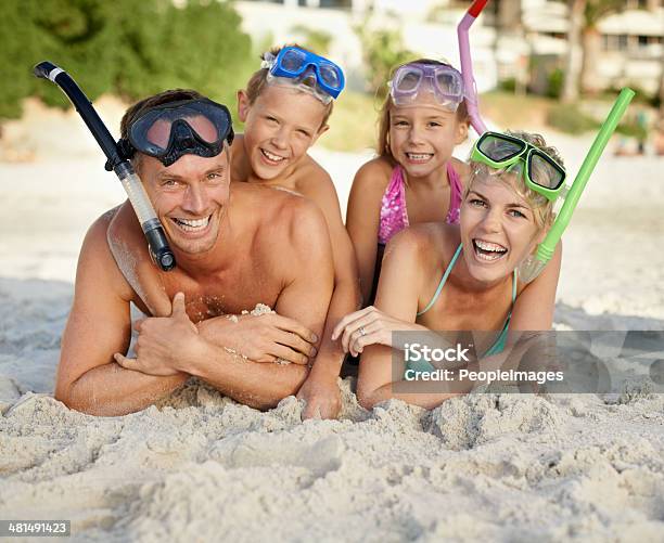 Exploring The Wonders Of Snorkeling Together Stock Photo - Download Image Now - Snorkeling, Family, Portrait