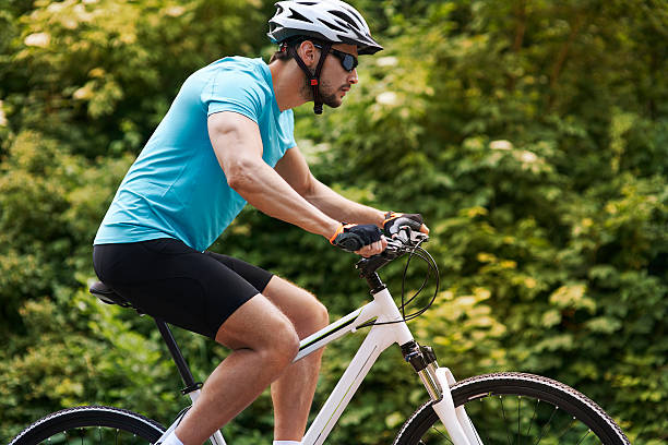 istock Handsome man during the training on his bike 481491628
