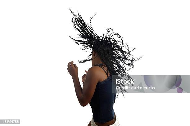 Young Woman Dancing Stock Photo - Download Image Now - White Background, African-American Ethnicity, Braided Hair