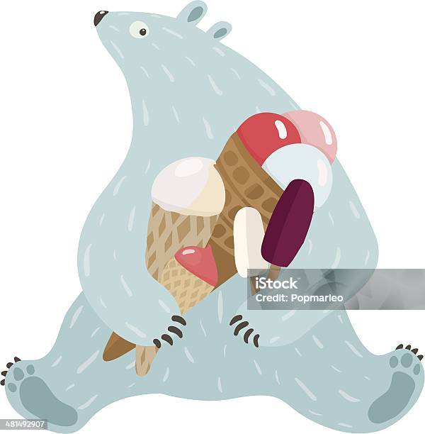 Polar Bear And Ice Cream Stock Illustration - Download Image Now - Ice Cream, Polar Bear, Winter