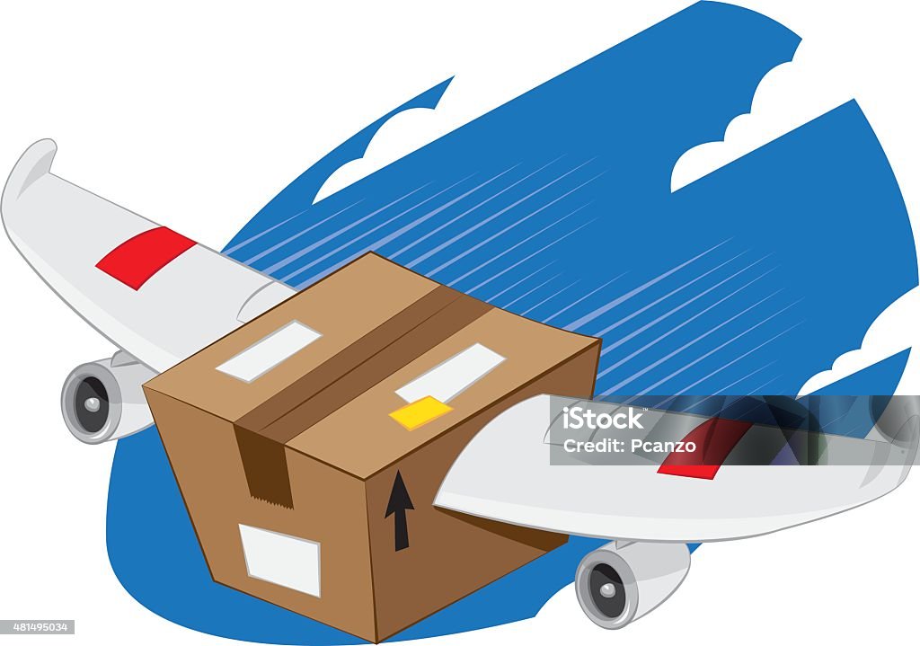 Express Package Vector Winged Package Express Delivery Stock Illustration - Download Image Now ...