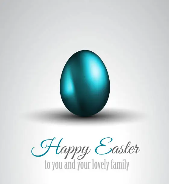 Vector illustration of Happy Easter Background with a Colorful Egg with Shadow