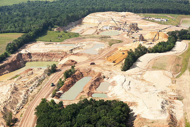 istock Wisconsin Frac Sand Mine Under Construction with Equipment 481497015