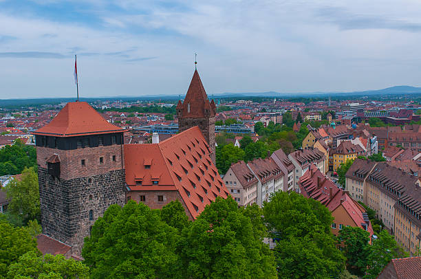 Aerial view of Nuremberg. stock photo
