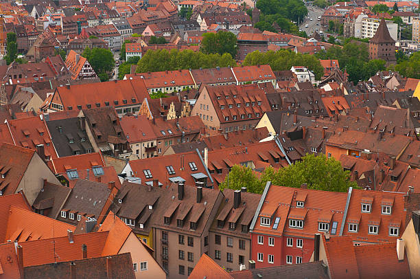 Orange Roofs in Nuremberg. stock photo