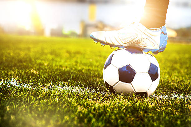 istock Close up of a soccer match kick-off 481497971