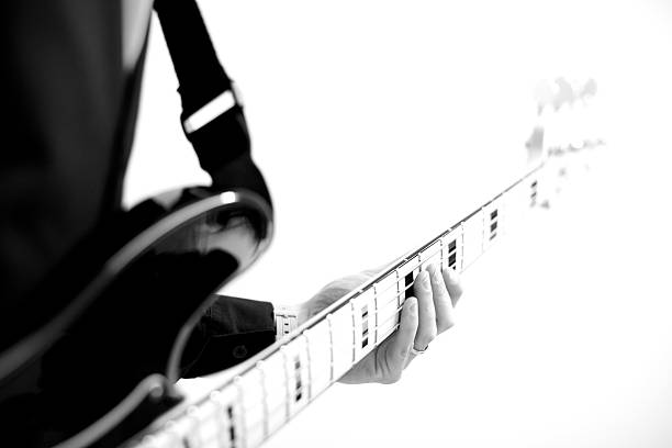 Bass Guitar (b&w) stock photo