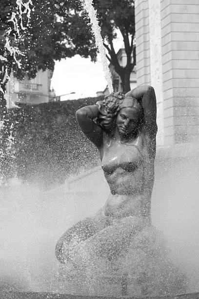 istock Statue of Female form Holding Pitcher in Black and White 481499206