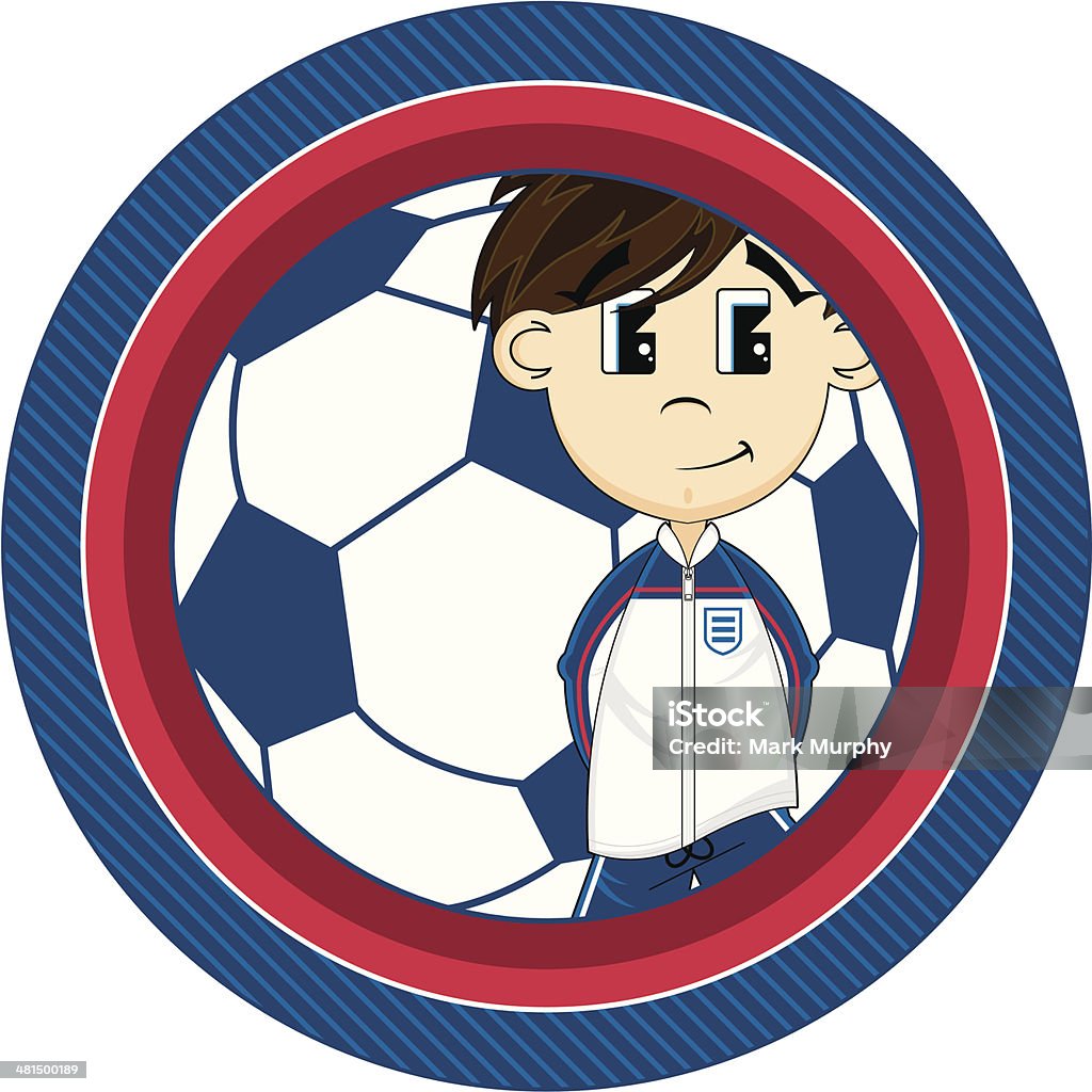 Мультяшный мальчик персонажей футболе - Векторная графика Club Soccer роялти-фри