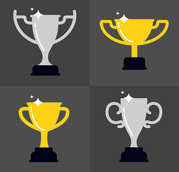 Trophy Set II Trophy illustration set II created in illustrator and easily editable. cricket trophy stock illustrations