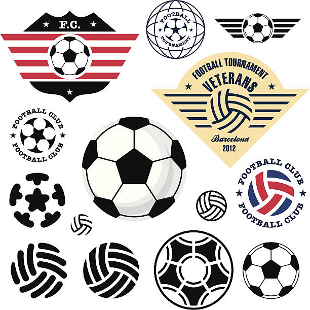 미식 축구공 - soccer ball old leather soccer stock illustrations