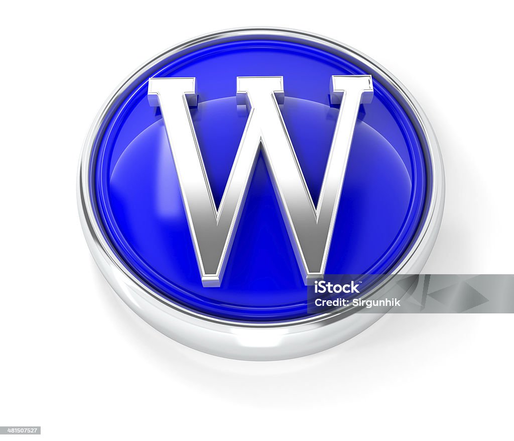 w letter icon W letter icon. 3D rendered icon. Alphabet Stock Photo