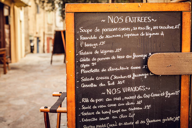 istock Typical Tourists Restaurant menu at Calvi, in Corsica 481509147