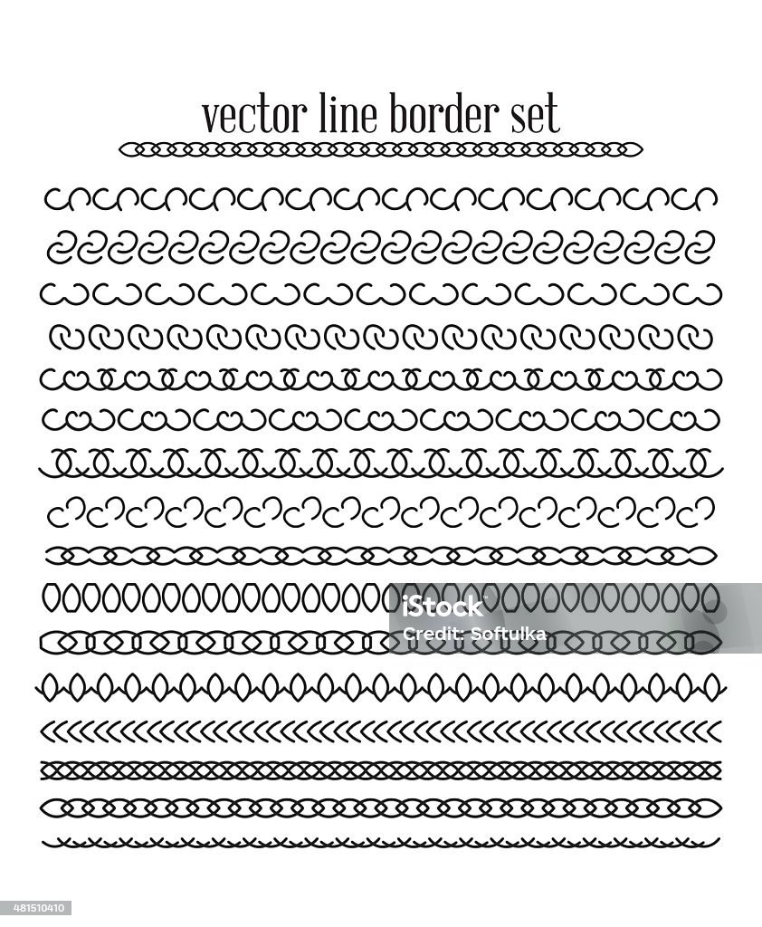 Line Script Border Vector Lines Border Divides Set Stock Illustration - Download Image Now ...