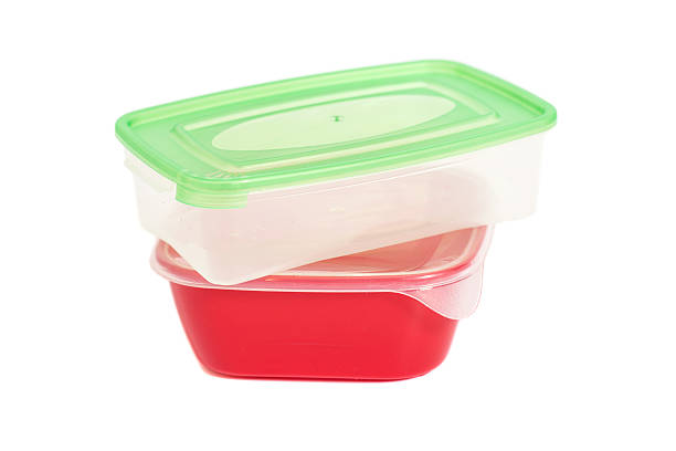 istock Stack of food plastic containers isolated on white 481510436
