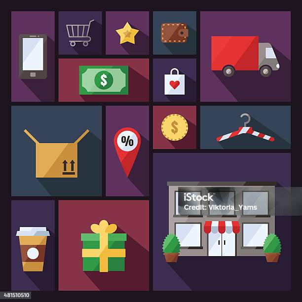 Shopping Background With Sectors Stock Illustration - Download Image Now - 2015, Backgrounds, Bag