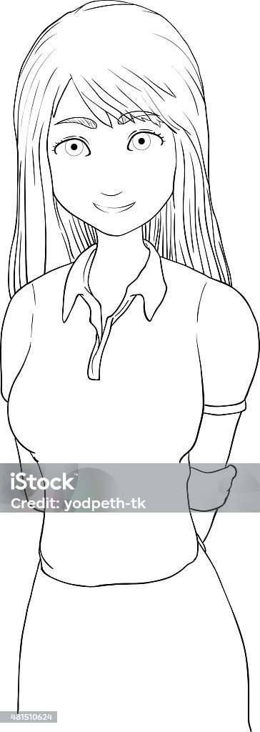 Ilustración de Vector Diseño De Trazado De Mujer Bonita Sonriente Para Colorear Libro y más Vectores Libres de Derechos de 2015 - iStock Ilustración de Vector Diseño De Trazado De Mujer Bonita Sonriente Para Colorear Libro y más Vectores Libres de Derechos de 2015 - iStock