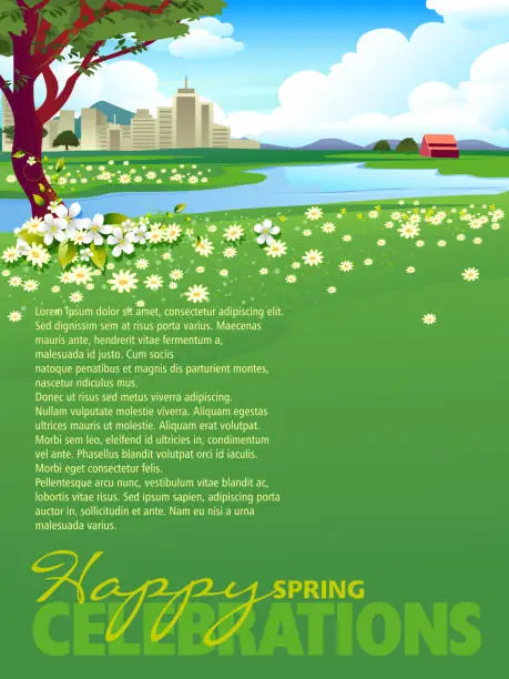 Vector illustration of Spring Background with Copy space