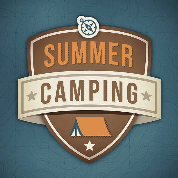 Vector illustration of Summer Camping Badge