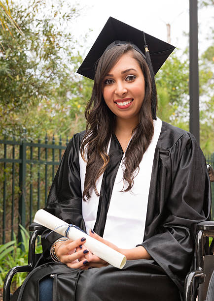 istock Young Hispanic graduate in wheelchair 481511375