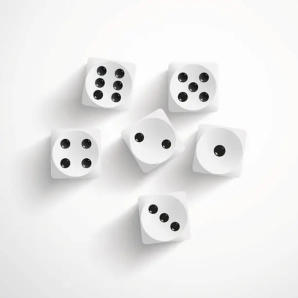 Vector illustration of Dice on white background