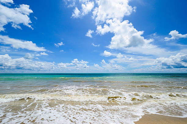istock Peaceful white sand beach at sea andaman 481512403