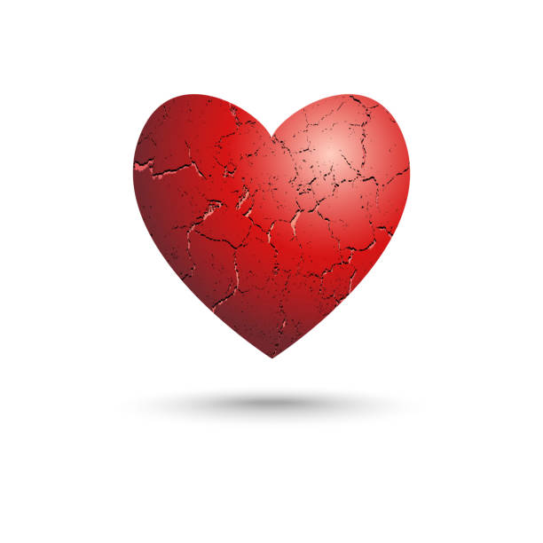 поцарапанный heart - human heart red vector illustration and painting stock illustrations