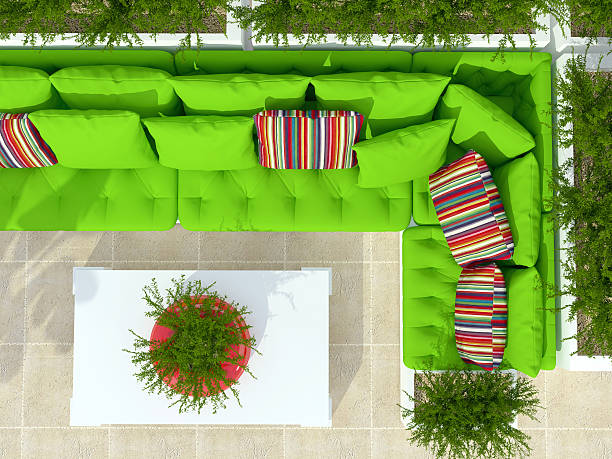 istock Outdoor patio seating area. 481513252
