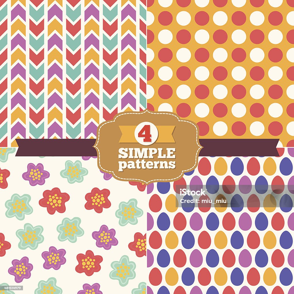 Simple Easter Patterns Set Of Simple Easter Patterns Stock Illustration - Download Image Now ...