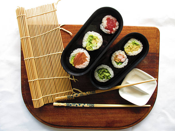 Sushi plate stock photo