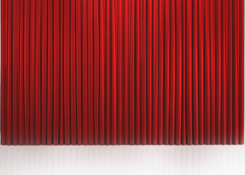 Podium with red carpet. 3d illustration isolated on white background